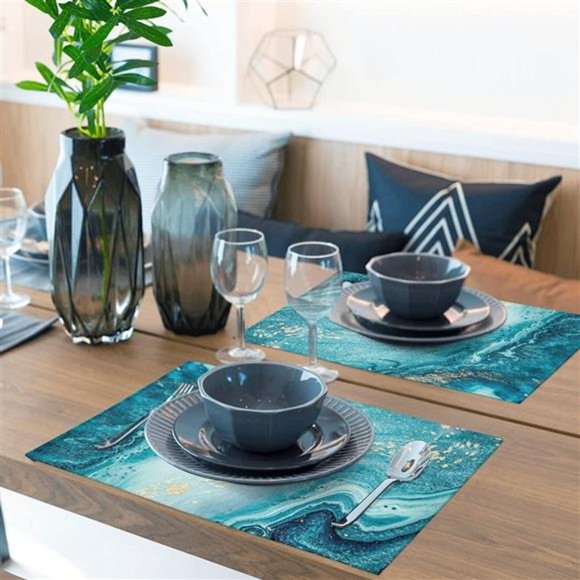 Set of 4 Placemats for Dining Table - Marble - 18 x 12 inch - Picture 6 of 7